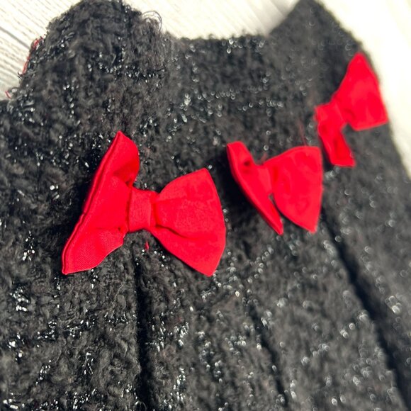 Koala Kids Pleated A-Line Skirt Flared Pull-On Tulle Glitter Red Bows Holiday 3T - Picture 9 of 13
